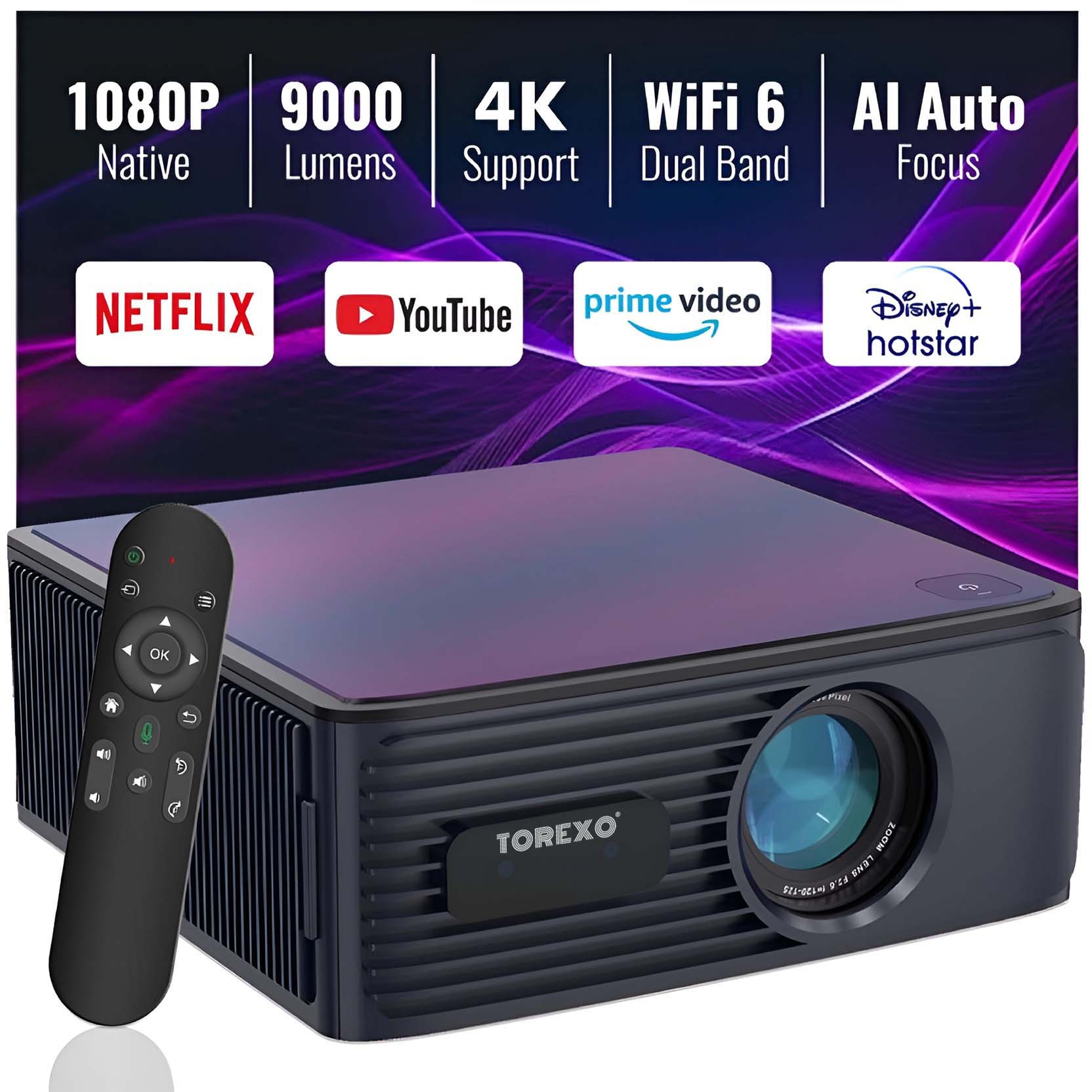 1 TOREXO M6 Alpha X LED 1080P Android Projector for home 4k projector aun