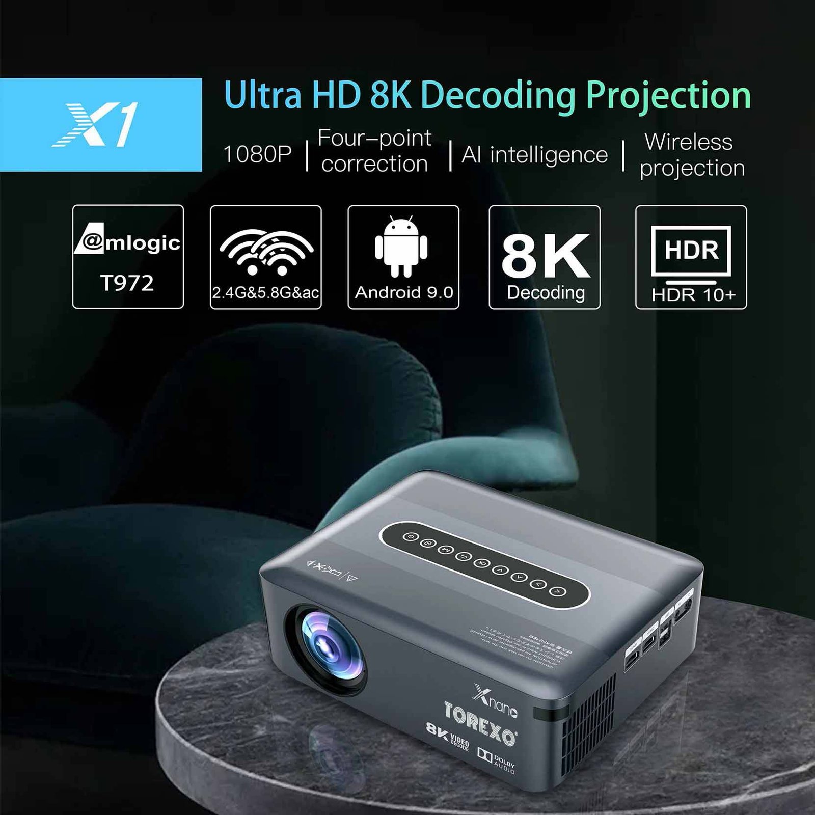 Projector for Home Theater Portable Projector for Outdoor 4K Projector torexo projevox, torexo sales led AUN livato zebronics Tonzo wanbo play projector omex projector